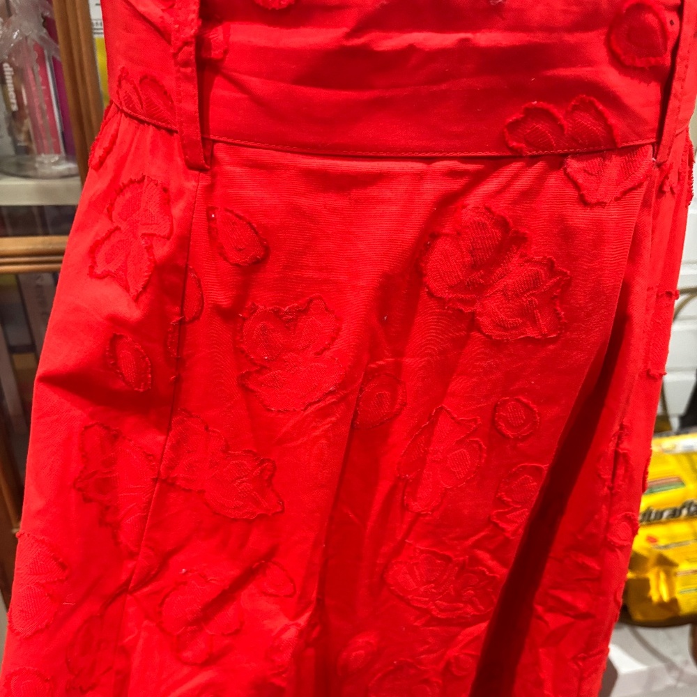 Anthropologie x Maeve Sandra Floral Red Belted Skirt, Size US 10/UK 14 - Picture 6 of 11